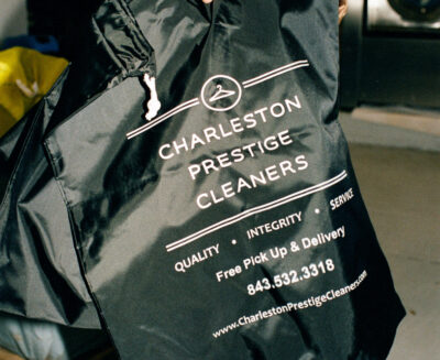 Charleston Prestige Cleaners laundry bag for clean and dirty laundry to be laundered